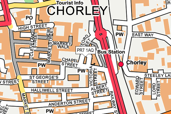 PR7 1AQ map - OS OpenMap – Local (Ordnance Survey)