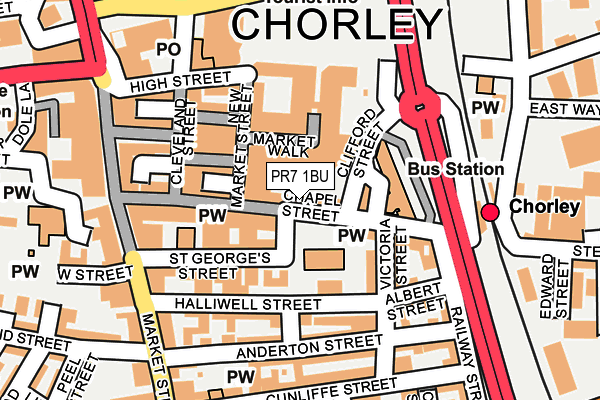 PR7 1BU map - OS OpenMap – Local (Ordnance Survey)