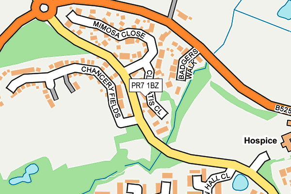 PR7 1BZ map - OS OpenMap – Local (Ordnance Survey)