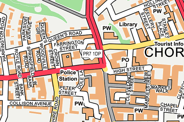 PR7 1DP map - OS OpenMap – Local (Ordnance Survey)