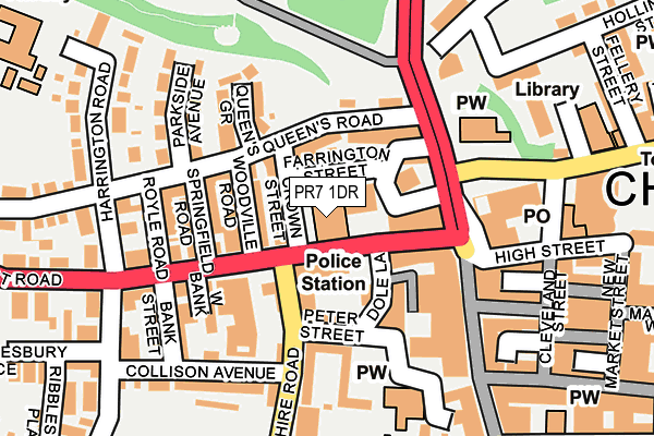 PR7 1DR map - OS OpenMap – Local (Ordnance Survey)