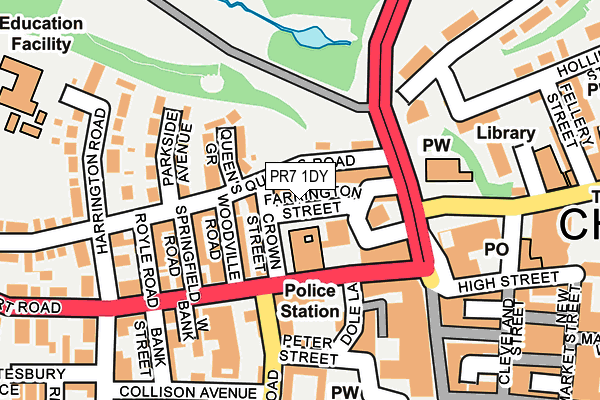 PR7 1DY map - OS OpenMap – Local (Ordnance Survey)