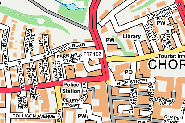 PR7 1DZ map - OS OpenMap – Local (Ordnance Survey)