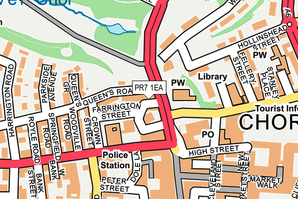 PR7 1EA map - OS OpenMap – Local (Ordnance Survey)