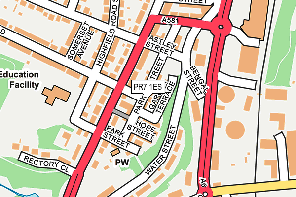 PR7 1ES map - OS OpenMap – Local (Ordnance Survey)