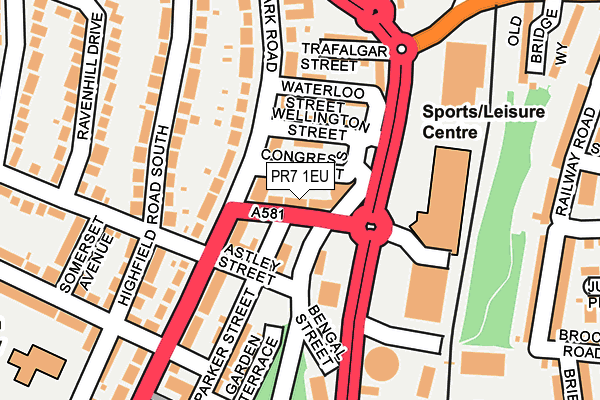 PR7 1EU map - OS OpenMap – Local (Ordnance Survey)