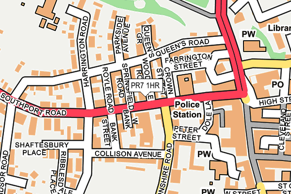 PR7 1HR map - OS OpenMap – Local (Ordnance Survey)