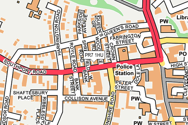 PR7 1HU map - OS OpenMap – Local (Ordnance Survey)