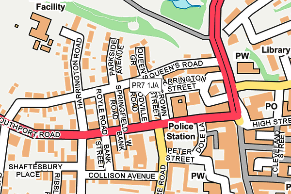 PR7 1JA map - OS OpenMap – Local (Ordnance Survey)