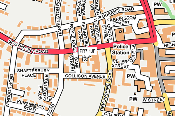 PR7 1JF map - OS OpenMap – Local (Ordnance Survey)