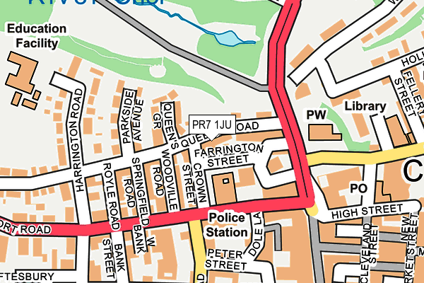 PR7 1JU map - OS OpenMap – Local (Ordnance Survey)