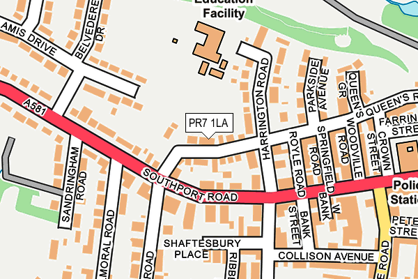 PR7 1LA map - OS OpenMap – Local (Ordnance Survey)