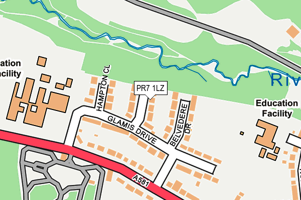 PR7 1LZ map - OS OpenMap – Local (Ordnance Survey)