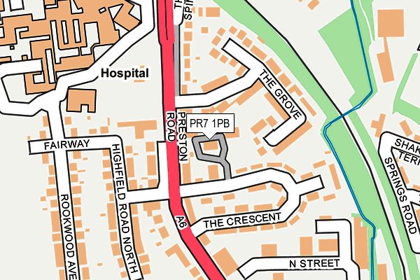 PR7 1PB map - OS OpenMap – Local (Ordnance Survey)