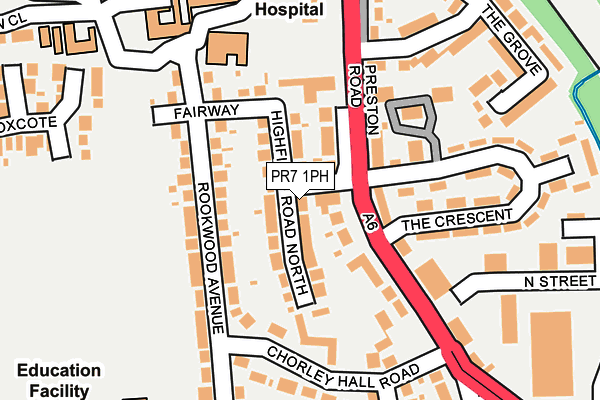 PR7 1PH map - OS OpenMap – Local (Ordnance Survey)