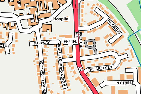 PR7 1PL map - OS OpenMap – Local (Ordnance Survey)
