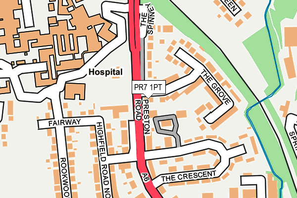 PR7 1PT map - OS OpenMap – Local (Ordnance Survey)