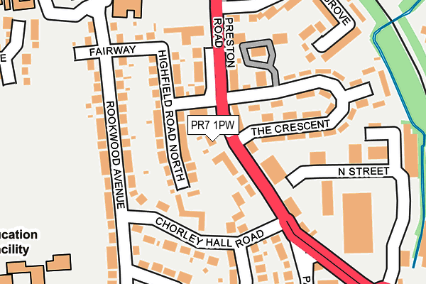 PR7 1PW map - OS OpenMap – Local (Ordnance Survey)