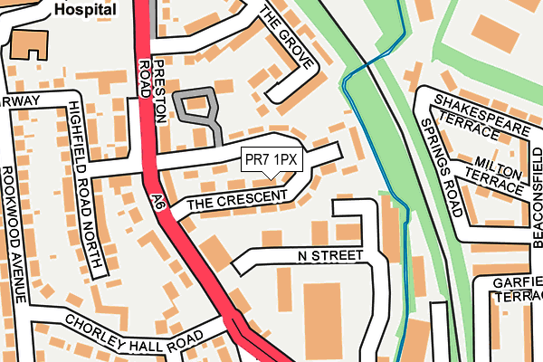 PR7 1PX map - OS OpenMap – Local (Ordnance Survey)