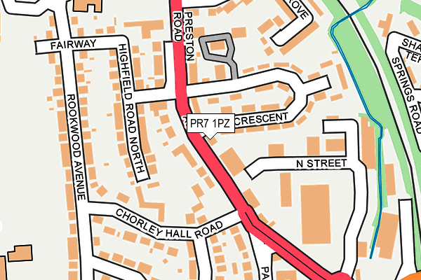 PR7 1PZ map - OS OpenMap – Local (Ordnance Survey)