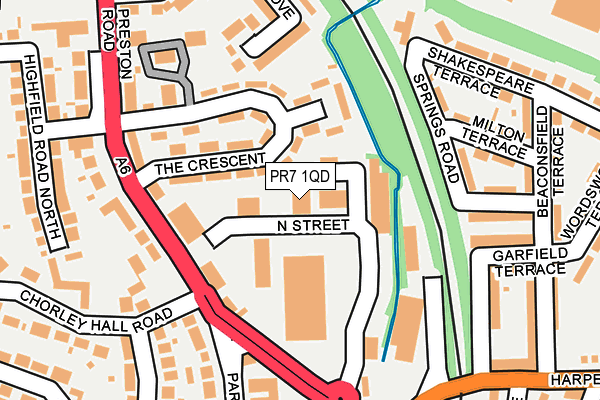 PR7 1QD map - OS OpenMap – Local (Ordnance Survey)