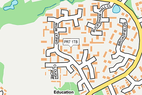PR7 1TB map - OS OpenMap – Local (Ordnance Survey)