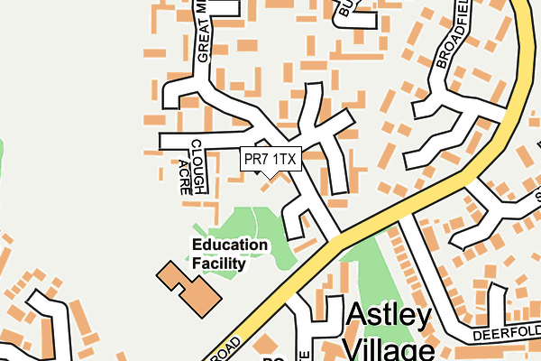 PR7 1TX map - OS OpenMap – Local (Ordnance Survey)