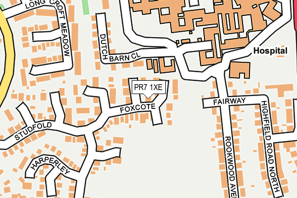 PR7 1XE map - OS OpenMap – Local (Ordnance Survey)