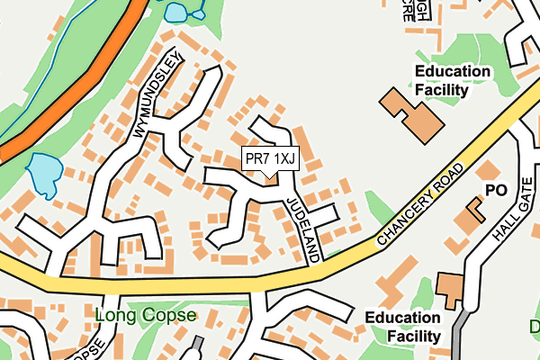 PR7 1XJ map - OS OpenMap – Local (Ordnance Survey)