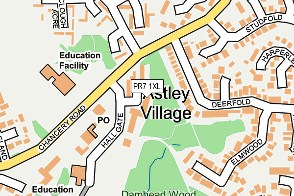 PR7 1XL map - OS OpenMap – Local (Ordnance Survey)