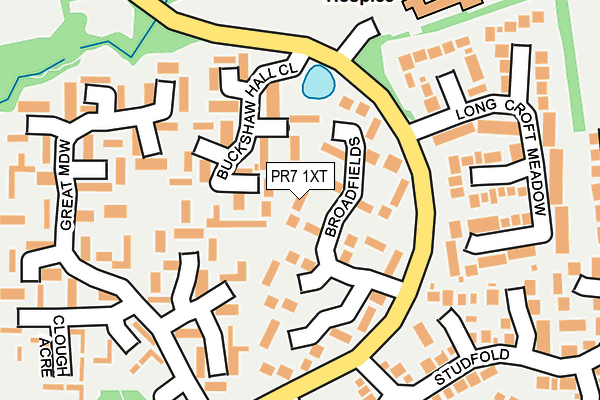 PR7 1XT map - OS OpenMap – Local (Ordnance Survey)