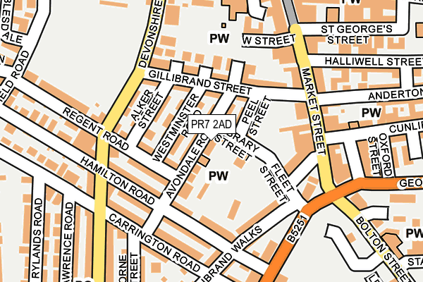 PR7 2AD map - OS OpenMap – Local (Ordnance Survey)