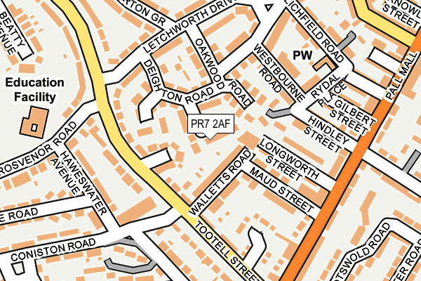 PR7 2AF map - OS OpenMap – Local (Ordnance Survey)