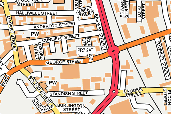 PR7 2AT map - OS OpenMap – Local (Ordnance Survey)