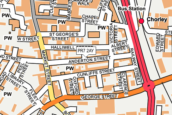 PR7 2AY map - OS OpenMap – Local (Ordnance Survey)