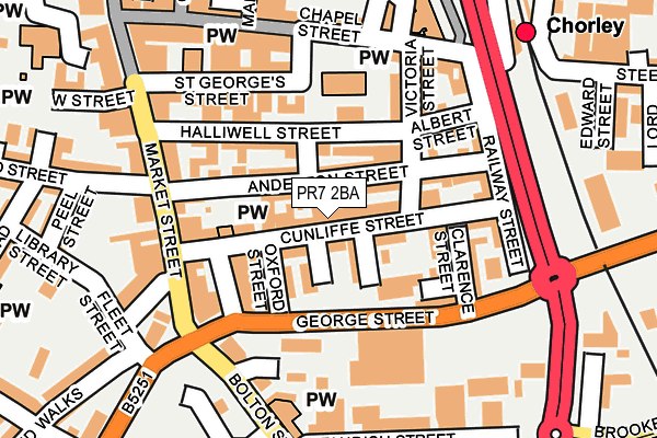 PR7 2BA map - OS OpenMap – Local (Ordnance Survey)