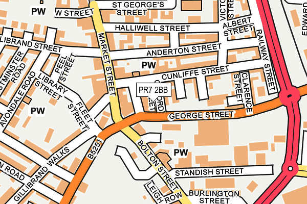 PR7 2BB map - OS OpenMap – Local (Ordnance Survey)