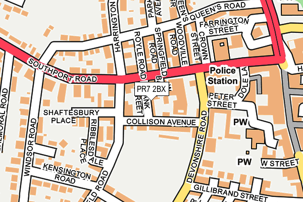 PR7 2BX map - OS OpenMap – Local (Ordnance Survey)