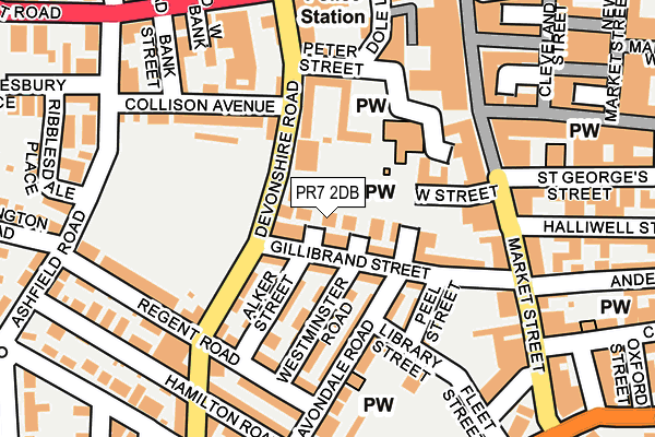 PR7 2DB map - OS OpenMap – Local (Ordnance Survey)