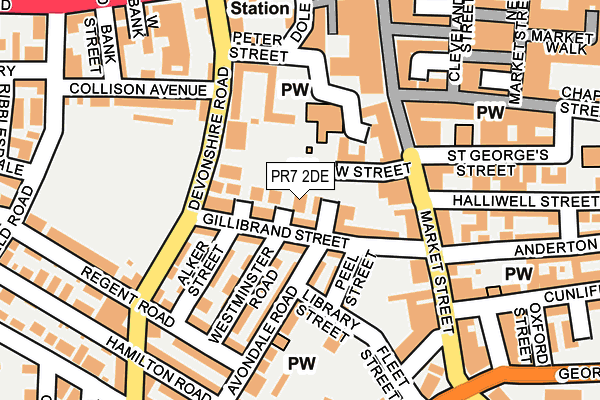 PR7 2DE map - OS OpenMap – Local (Ordnance Survey)