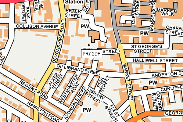 PR7 2DF map - OS OpenMap – Local (Ordnance Survey)