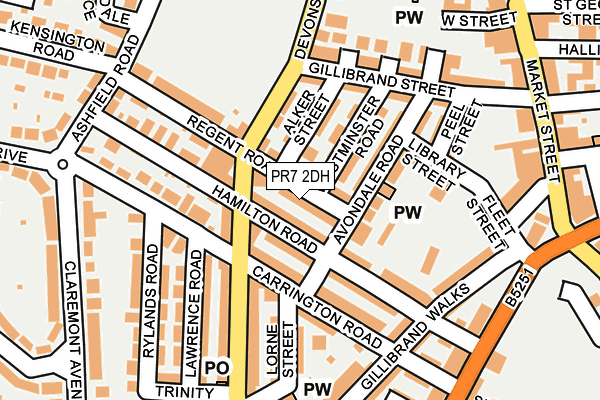 PR7 2DH map - OS OpenMap – Local (Ordnance Survey)