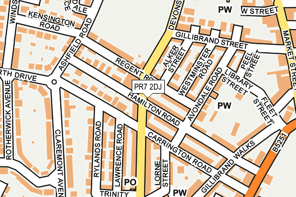 PR7 2DJ map - OS OpenMap – Local (Ordnance Survey)