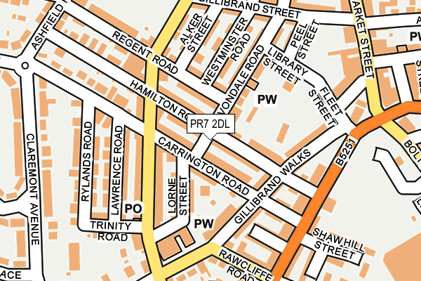 PR7 2DL map - OS OpenMap – Local (Ordnance Survey)