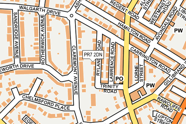 PR7 2DN map - OS OpenMap – Local (Ordnance Survey)