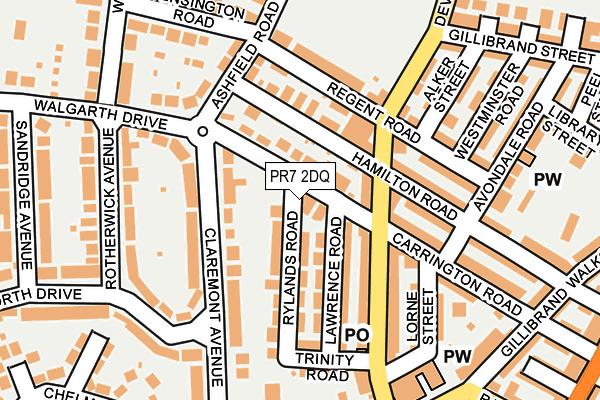 PR7 2DQ map - OS OpenMap – Local (Ordnance Survey)