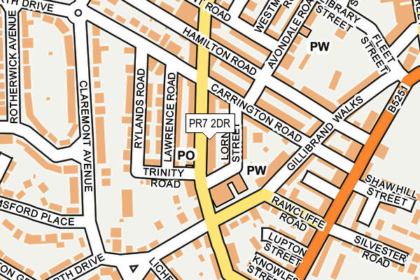 PR7 2DR map - OS OpenMap – Local (Ordnance Survey)