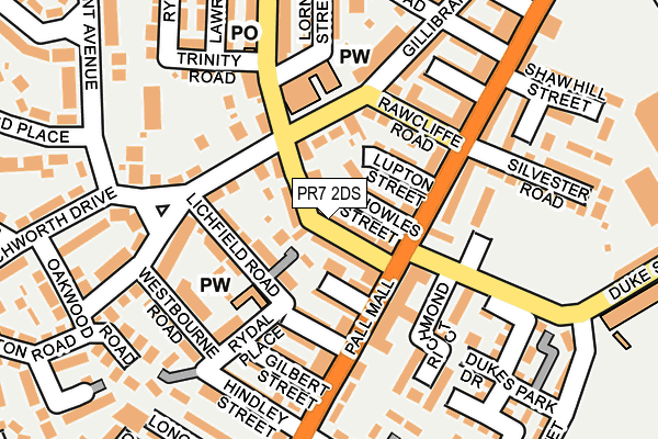 PR7 2DS map - OS OpenMap – Local (Ordnance Survey)