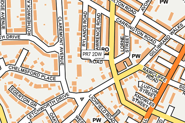 PR7 2DW map - OS OpenMap – Local (Ordnance Survey)