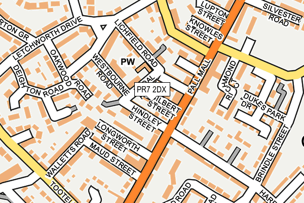 PR7 2DX map - OS OpenMap – Local (Ordnance Survey)